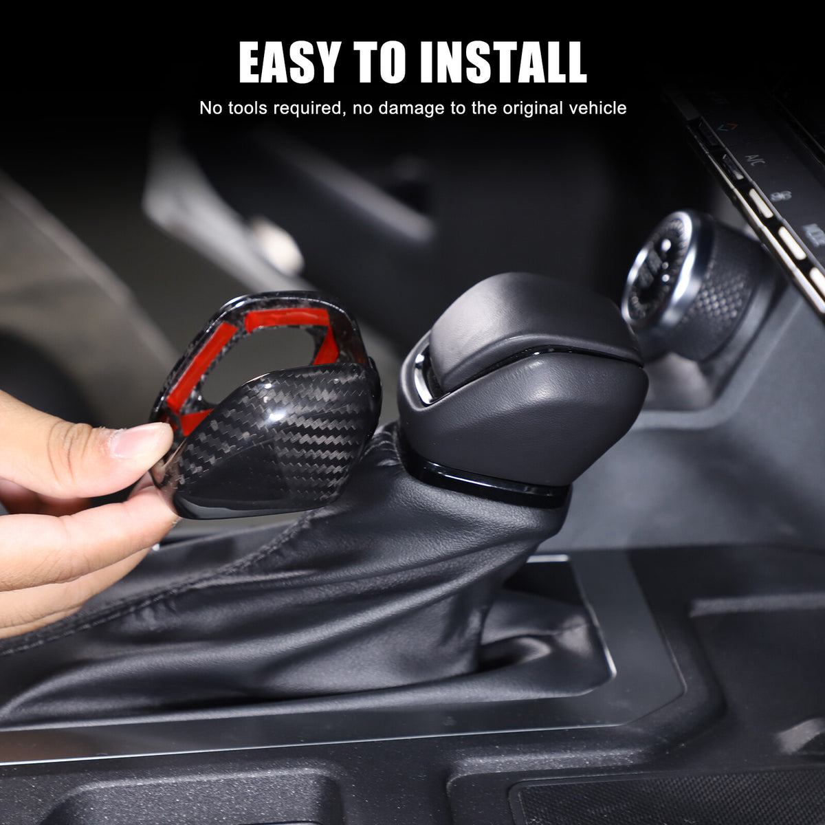 Real Carbon Fiber Center Gear Shift Knob Trim For Toyota Land Cruiser LC250 24+ 23