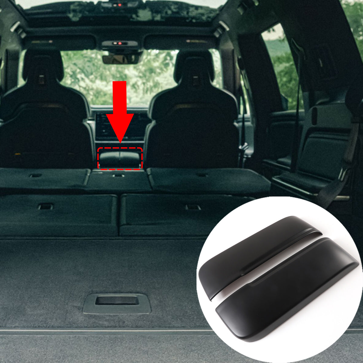 Matte Black Center Console Armrest Box Panel Cover Trim For Rivian R1T/R1S US 7