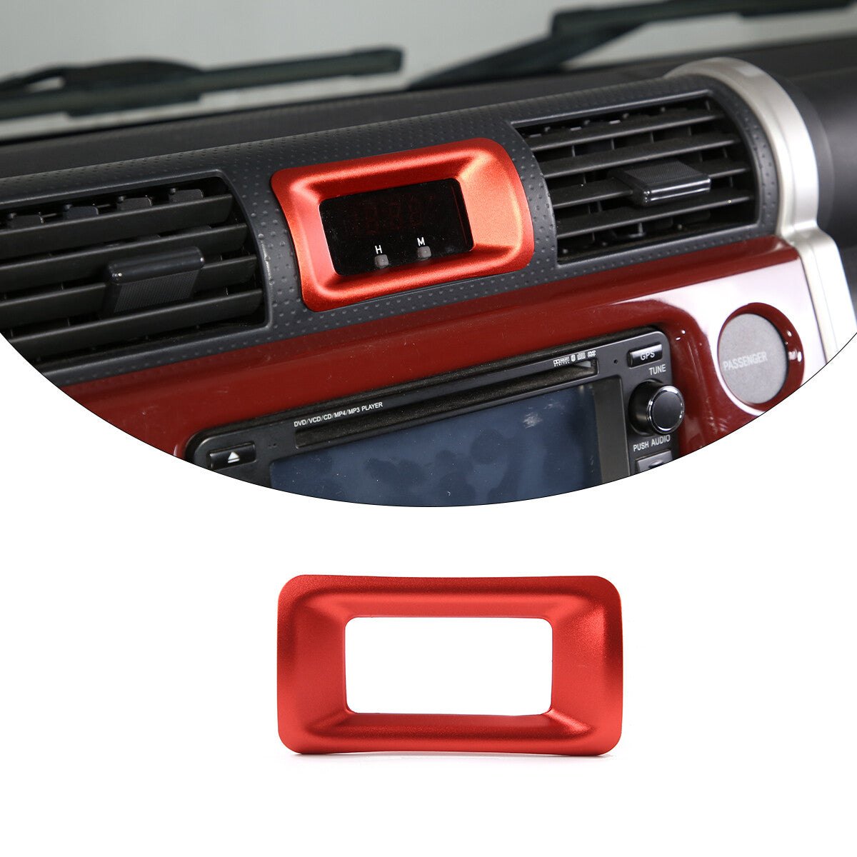 Red Alloy Dashboard Centrol Console Trim Set For Toyota FJ Cruiser 2007-21 14