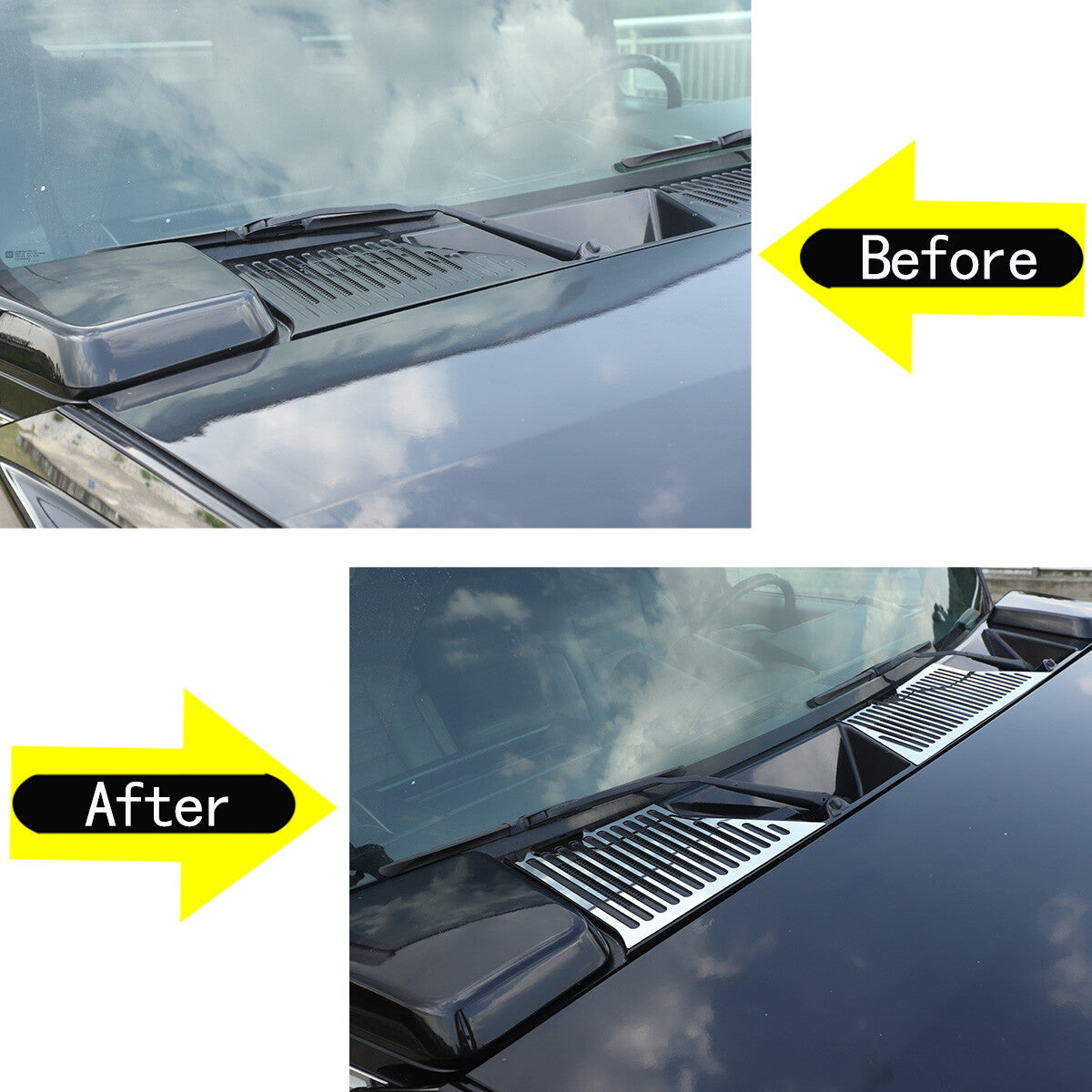 Silver Steel Front Engine Hood Air Outlet Vent trim cover For Hummer H2 03-09 US 4