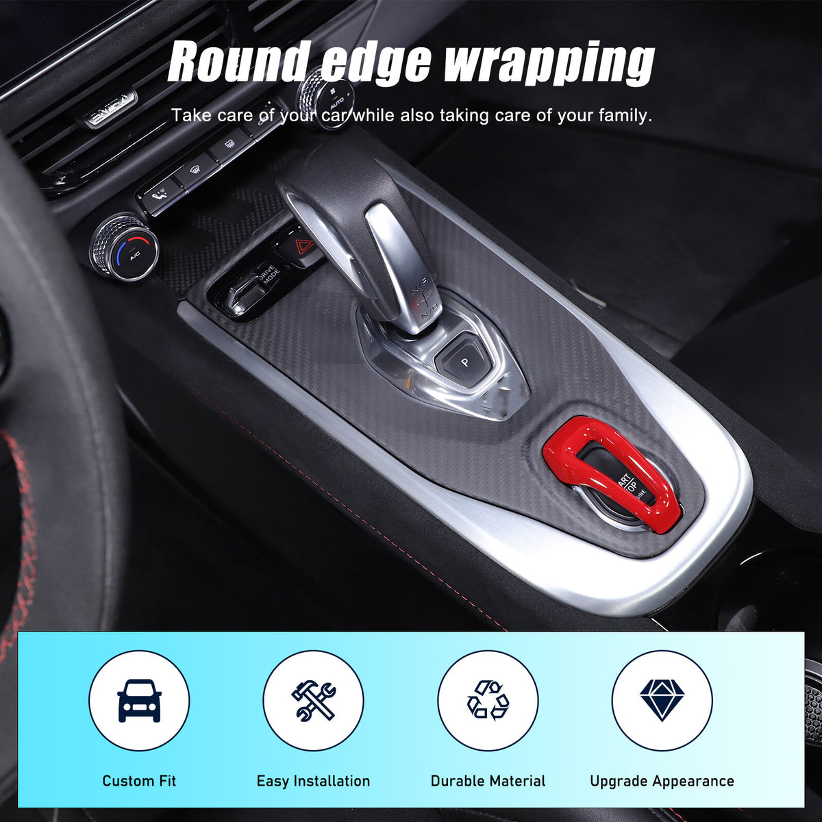 Matte Real Carbon Fiber Center Gear Shift Cover Trim For Lotus EMIRA V6 AT 21-25 11