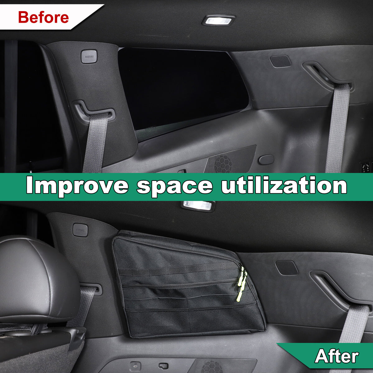 Rear Trunk Left Side Window Storage Bag Organizer For Cadillac XT6 20-24 4