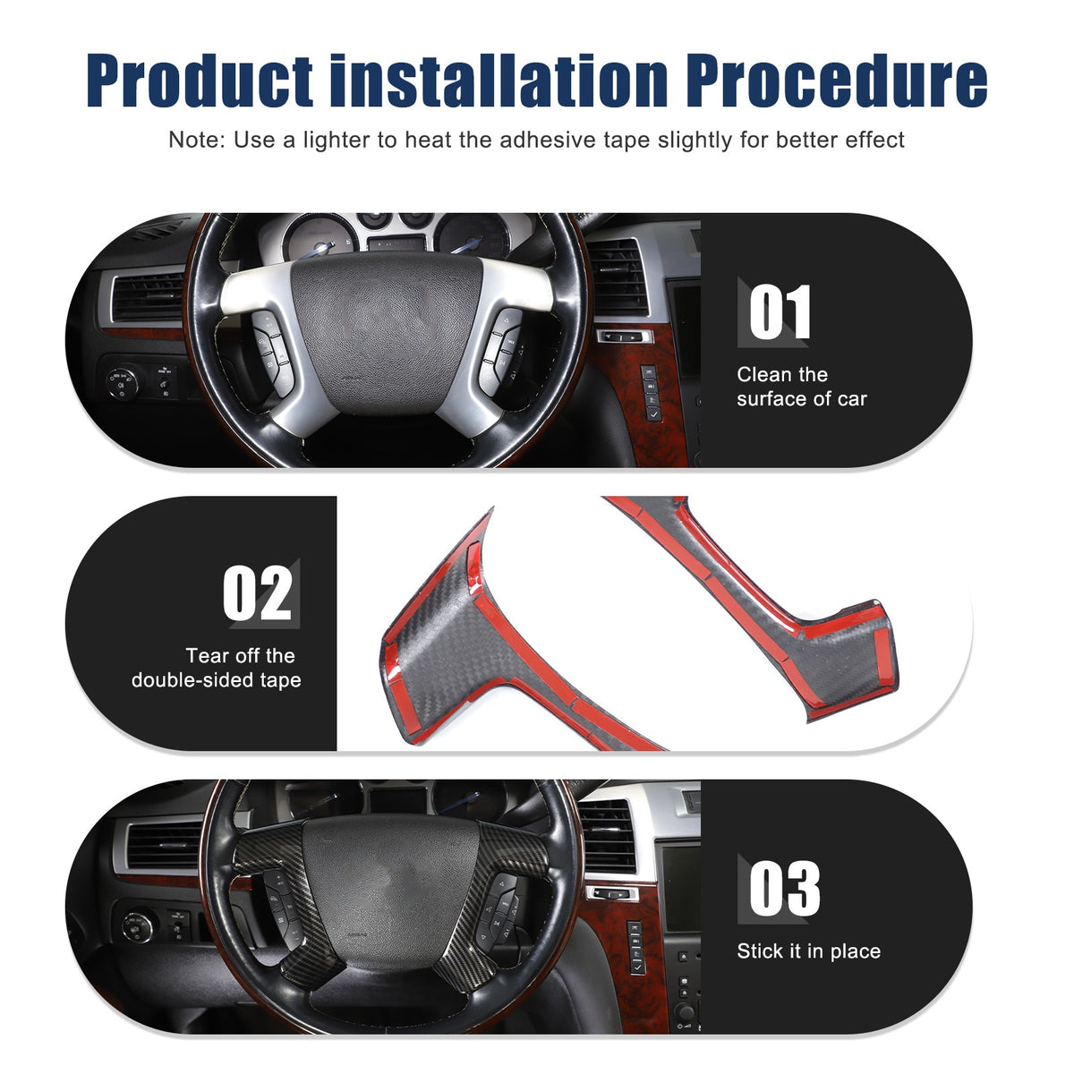 Real Dry Carbon Fiber Steering Wheel Side Button Trim For Hummer H2 2003-2007 4