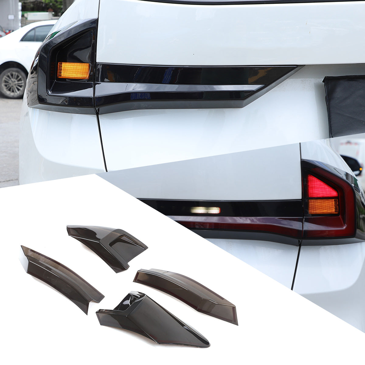 Smoked Black Rear Tail Light Guard Decor Cover Trim For BMW X1 iX1 U11 2023+ 6