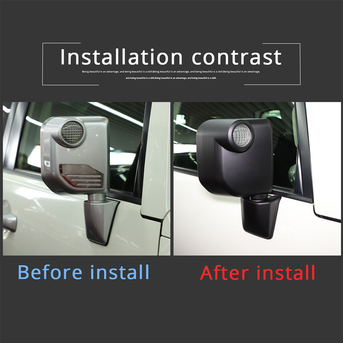 Matte Black Mirror Covers +Door Handle Cover Kit For Toyota FJ Cruiser 07-21 US 6