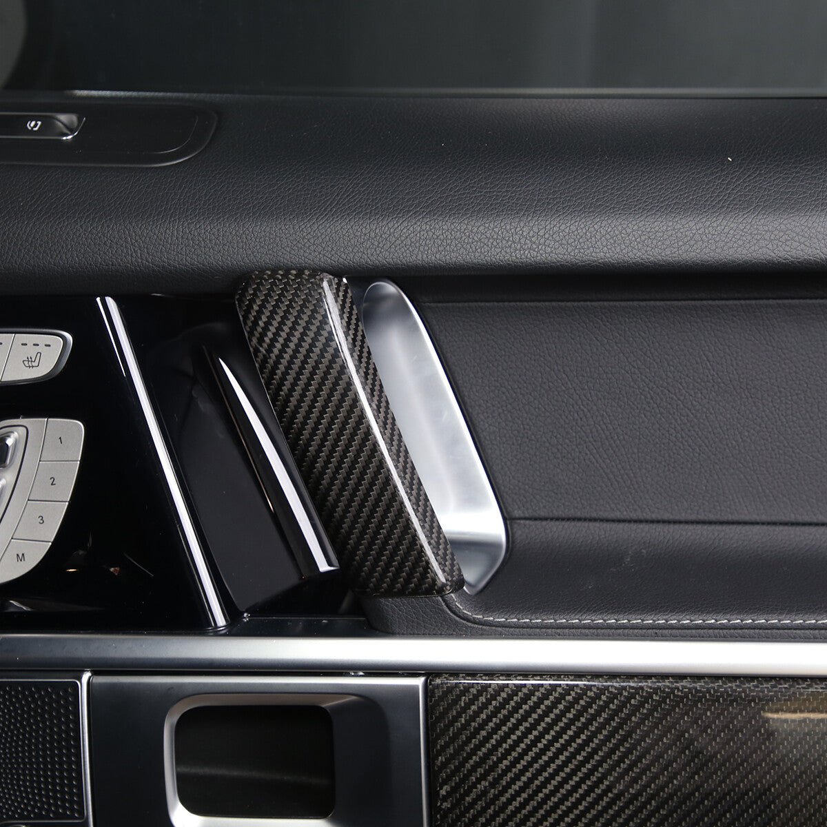 Carbon Fiber Inner Door Armrest Handle Trim Cover For Benz G W463 G63 19-20 3