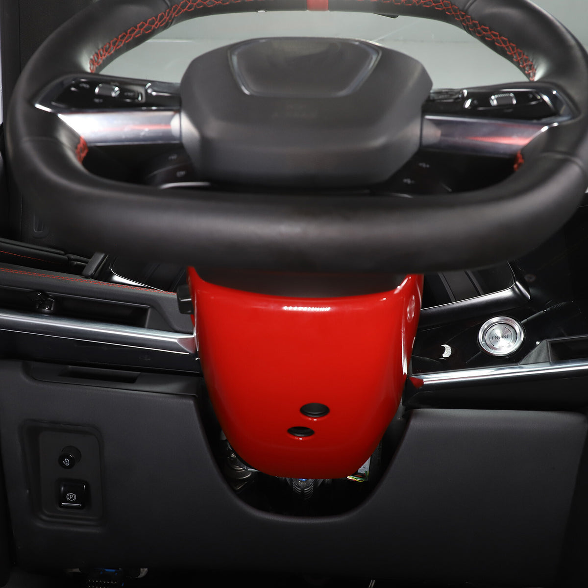 Red ABS Steering Wheel Base Cover Trim Bezels For Corvette C8 2020-2026 US 14