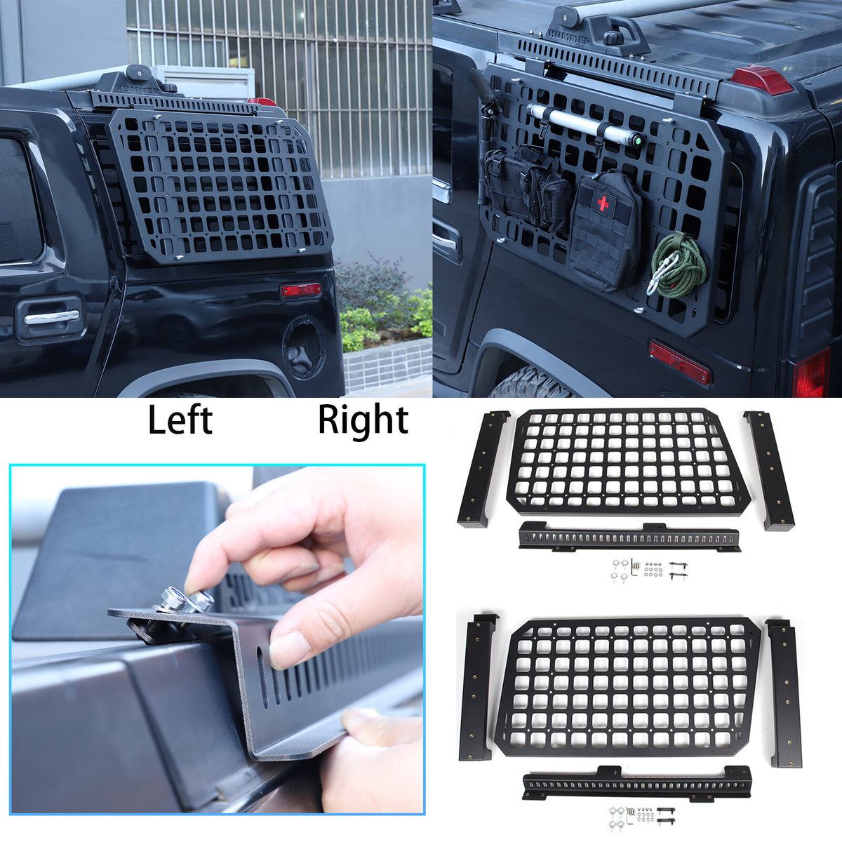 Modular Storage Panel Trunk Left Right Window Molle Shelf For Hummer H2 03-09 1