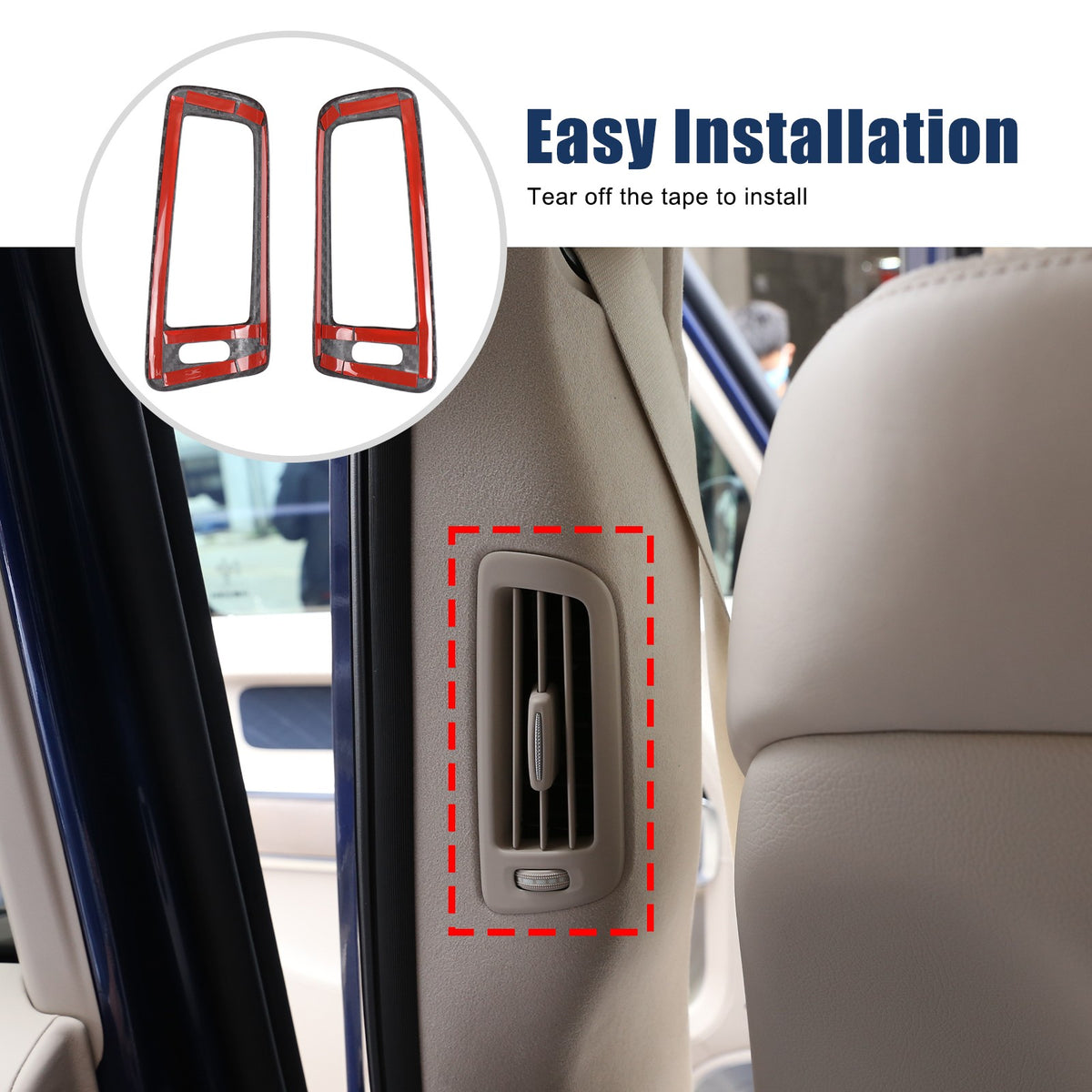 Real Carbon Fiber B-Pillar Air Outlet Trim Cover For Benz G-Class W463 2019+ 16