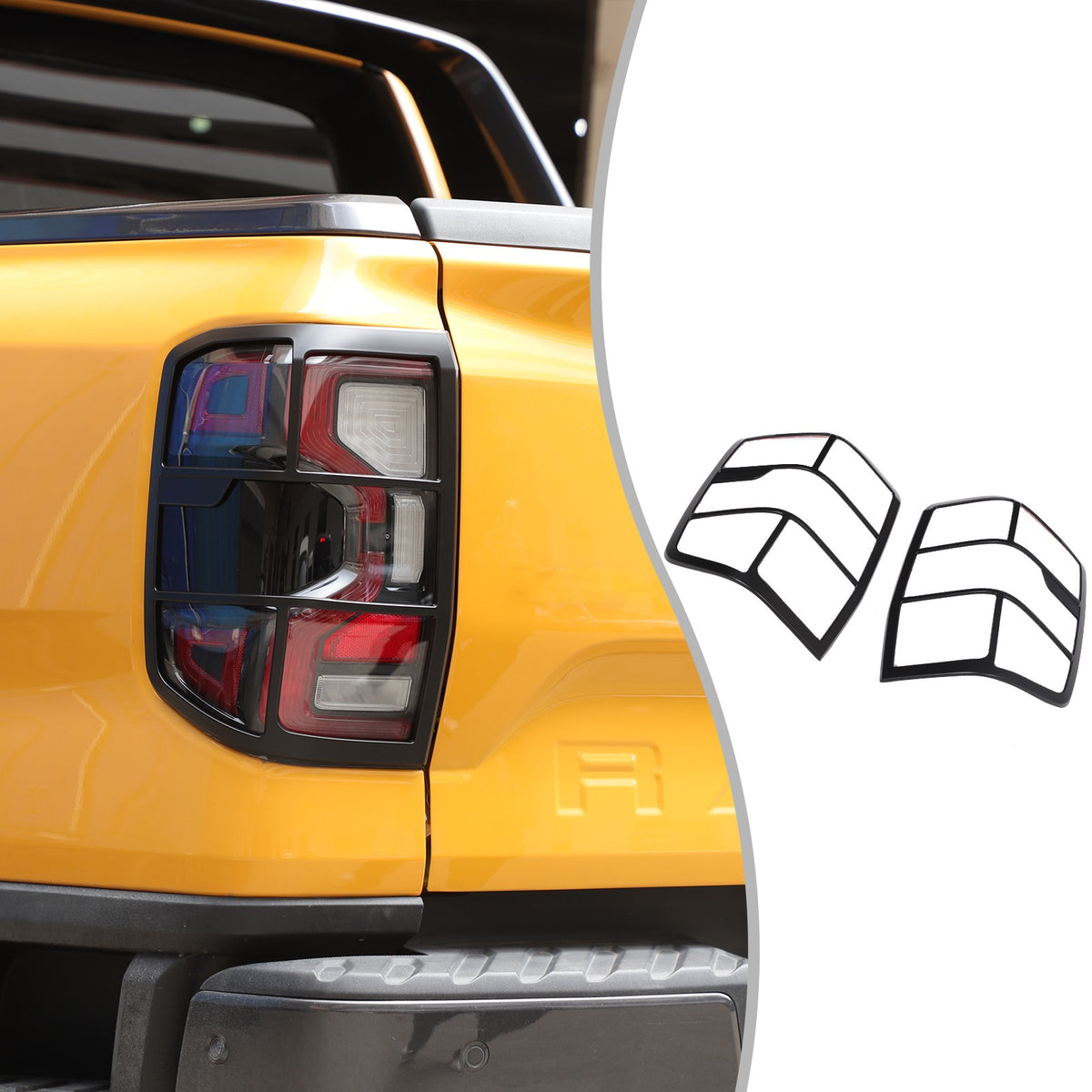 Matte Black ABS Tail Light Frame Trim For Ford Ranger T9 2023+ US 22
