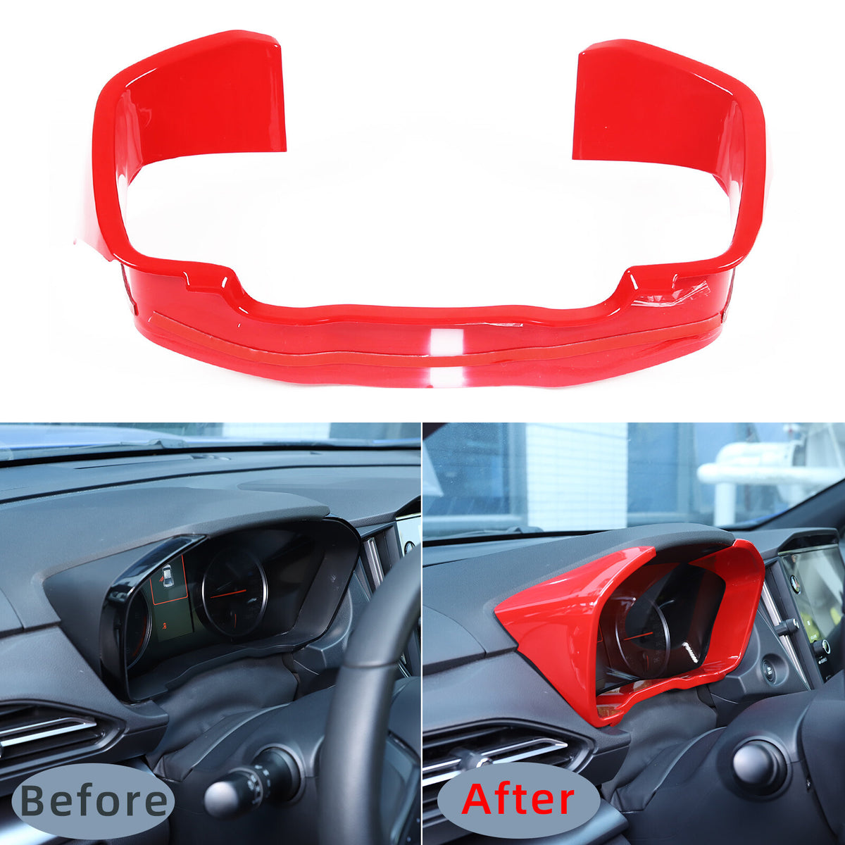 ABS Red Dashboard Instrument Tachometer Frame Trim Cover For Subaru WRX 2022-23 2