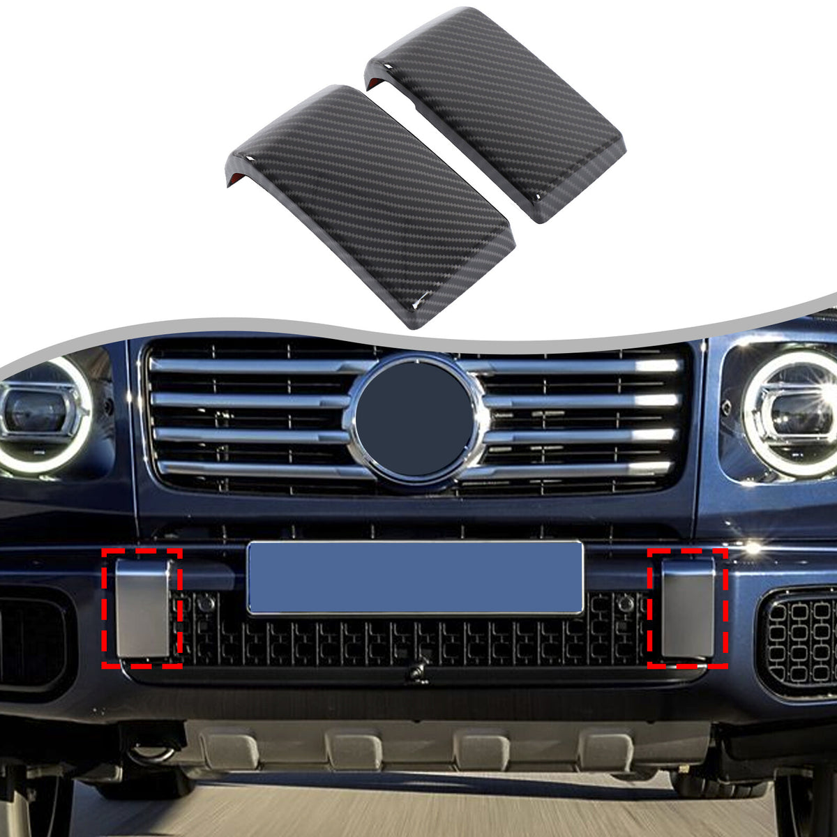 Carbon Fiber ABS Exterior Front Bumper Door Trim For Benz G-Class W465 2025+ 15