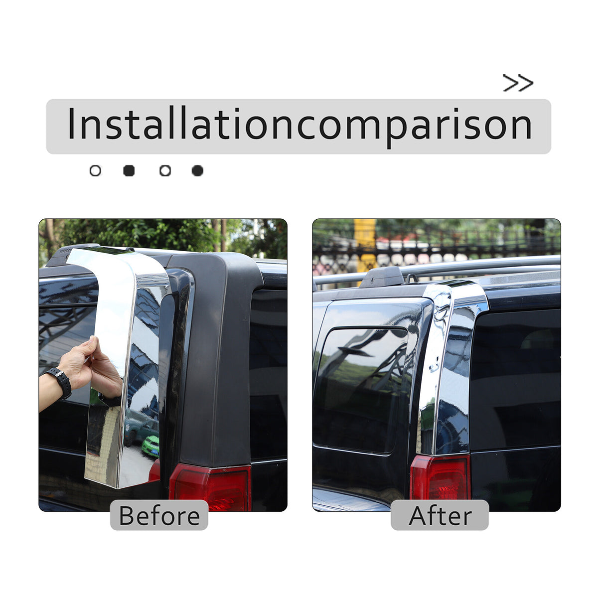 Chrome Silver Window D Pillar Trim Strip Cover For Hummer H3 2005-09 US 5