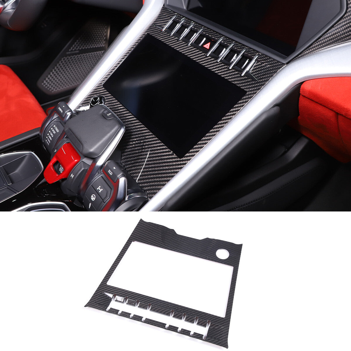 Carbon Fiber Air Condition Panel Frame Trim Cover For Lamborghini URUS 2018-23 2
