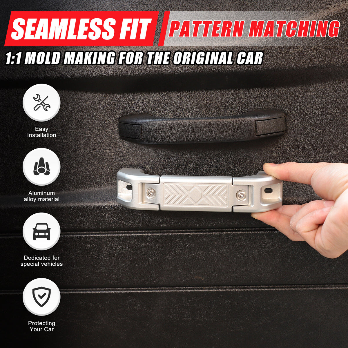 Mecha Silver Replacement Interior Door Handle Grab For LR Defender L316 2004-18 17