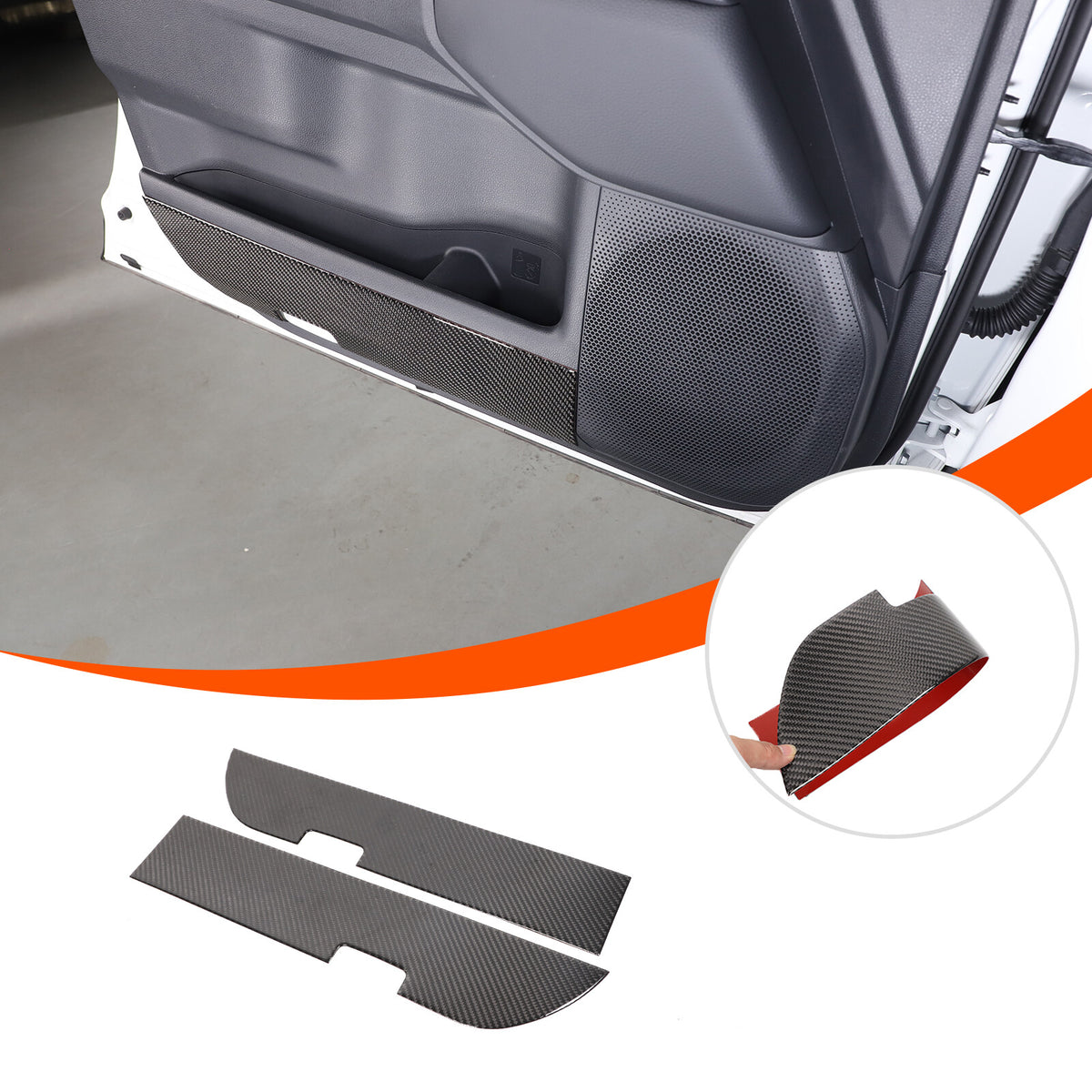 Carbon Front Door Panel Anti-Kick Trim Sticker For Toyota Land Cruiser LC250 24+ 13