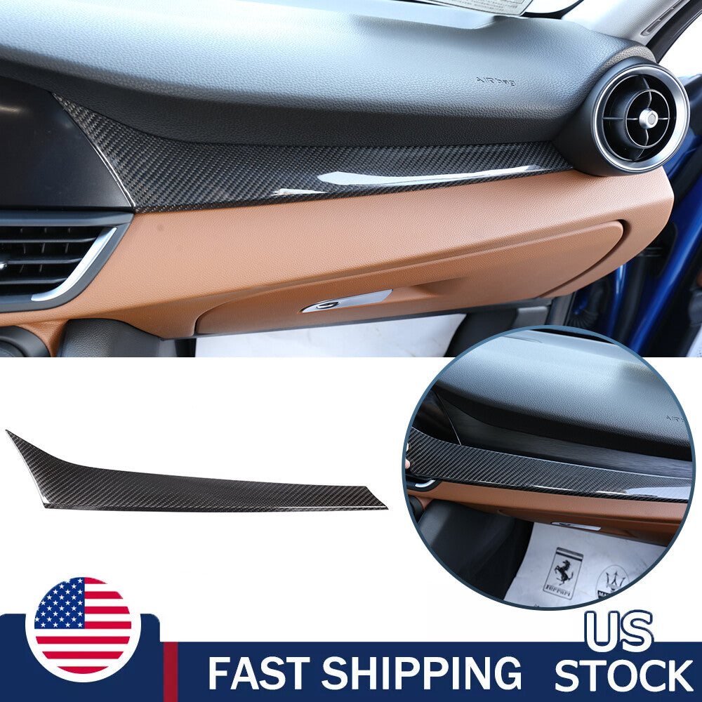 Real Carbon Fiber Dashboard Console Center Panel Trim For Alfa Romeo Giulia US 1