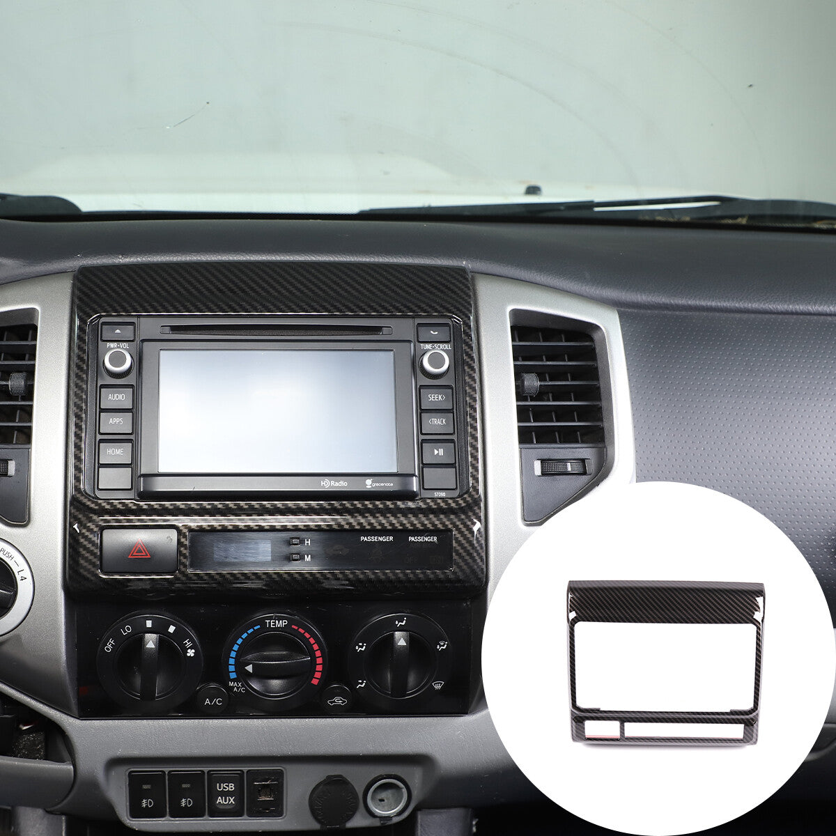 Carbon Fiber Color Central Control Full Frame Trim Set For Toyota Tacoma 2011-15 10