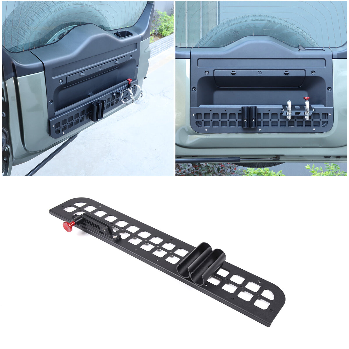 Black Alloy Cargo Box Trunk Rail Tool Mounting Bracket Fits LR Defender 2020-23 5