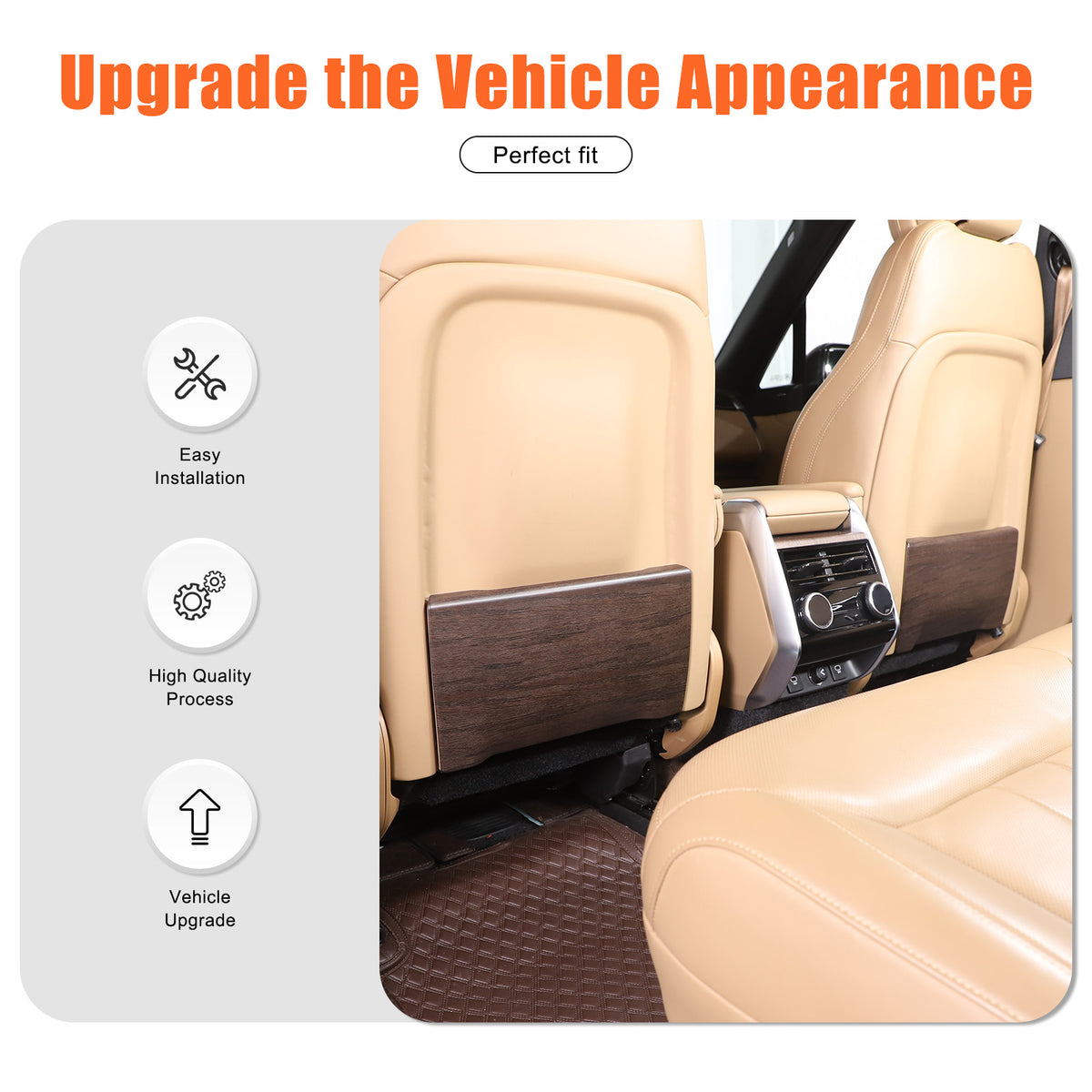 Grain ABS Seat Back Anti-kick Panel Trim Cover For LR Range Rover 2023-2024 7