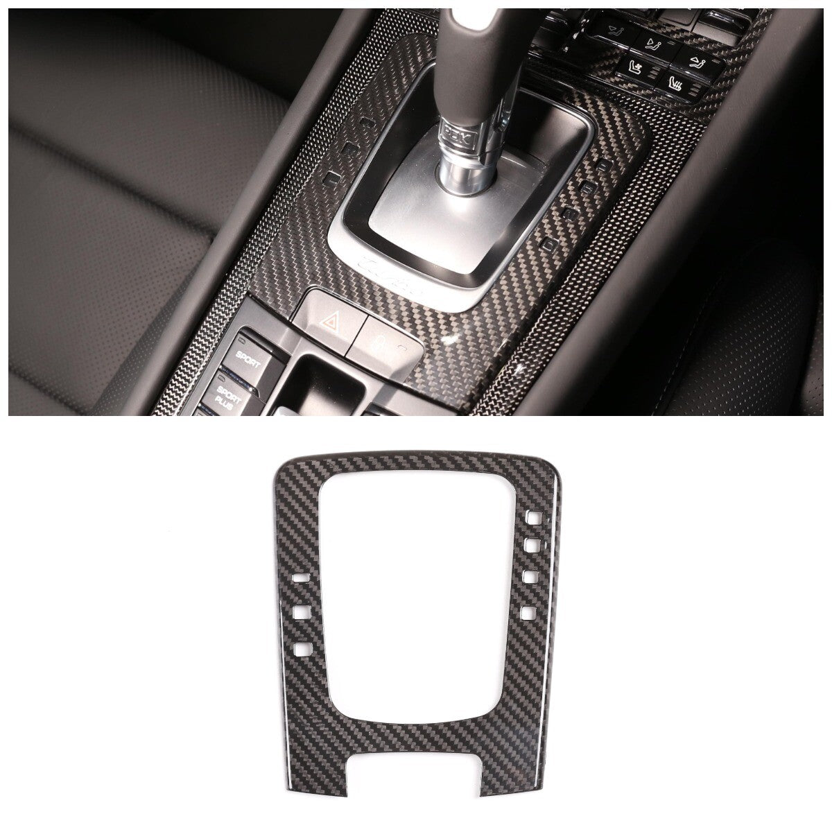 Real Carbon Fiber Center Console Gear Panel Trim Set for Porsche 718 911 12-18 9