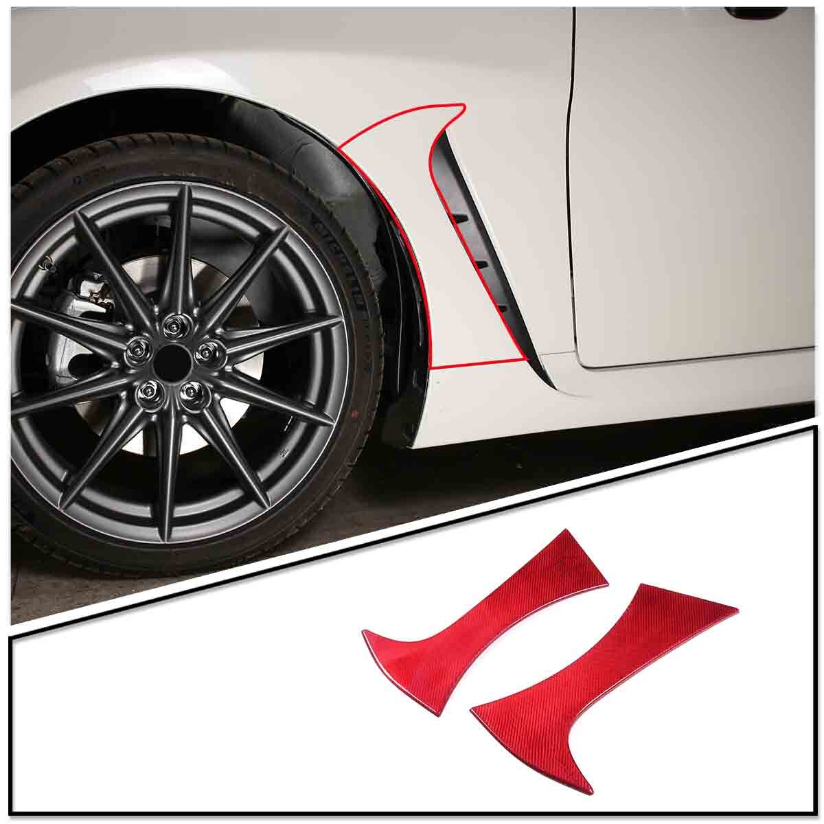 Red Car Side Door Fender Vent Air Wing Cover Trim For Subaru BRZ 2022-2023 2