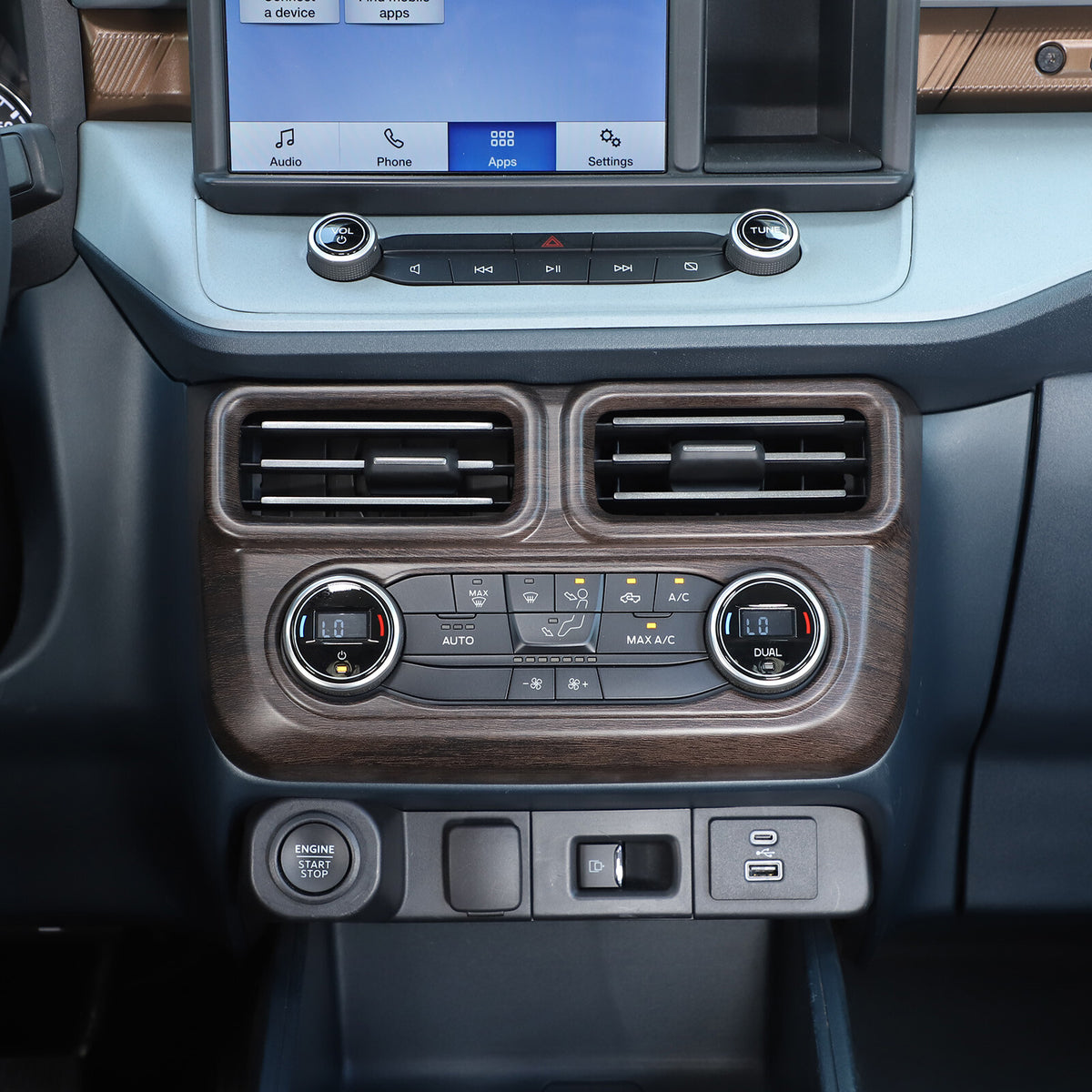 Oak Wood Grain Interior Decor Trim Cover Set Kit Fits Ford Maverick 2022-2024 37