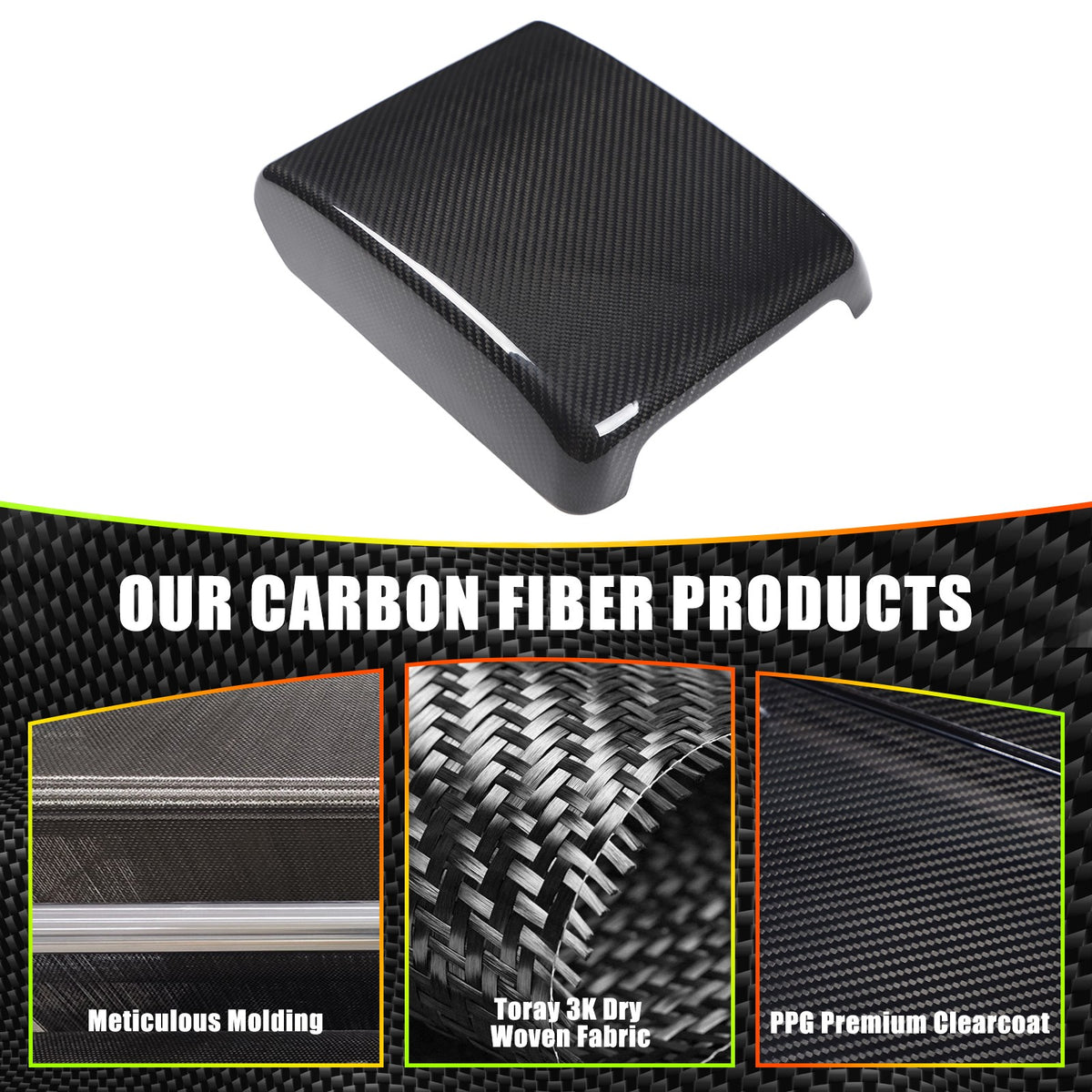 Real Carbon Fiber Center Console Armrest Box Cover For Jaguar F-Type X152 2013+ 14