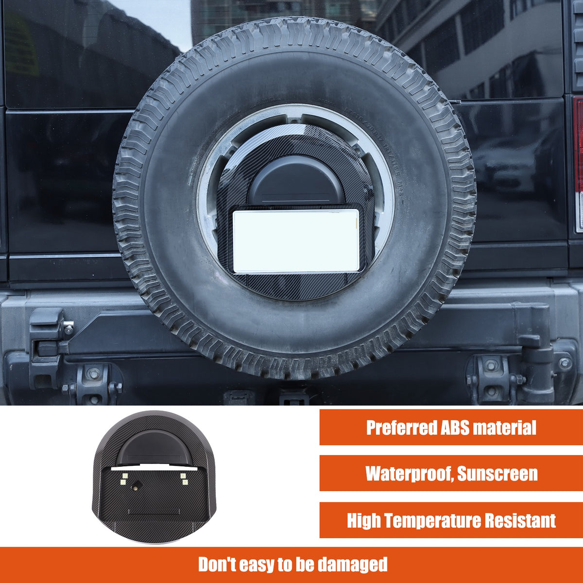 Carbon Spare Tire License Plate Bracket OE:25782333 For Hummer H2 2003-2009 8