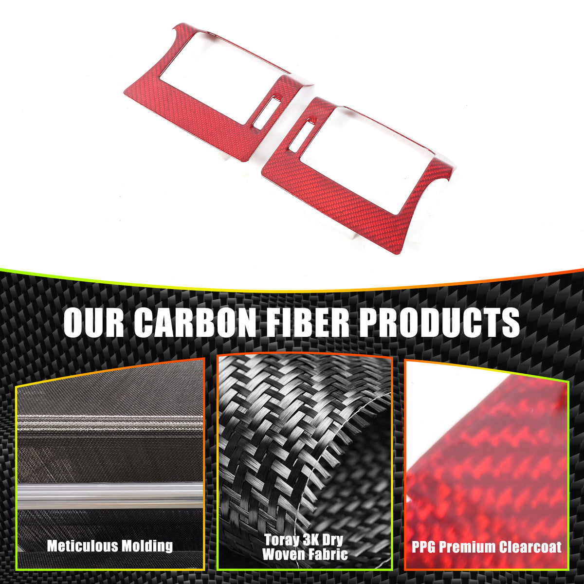Red Real Carbon Fiber Air Vent Outlet Cover Trim For LR Defender L663 2020-24 22