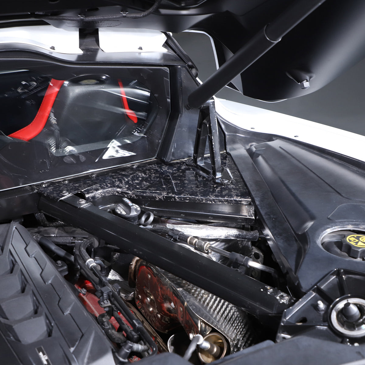 Forged Carbon fiber Front Hood Lift Support Corner Cover Trim For Corvette C8 6