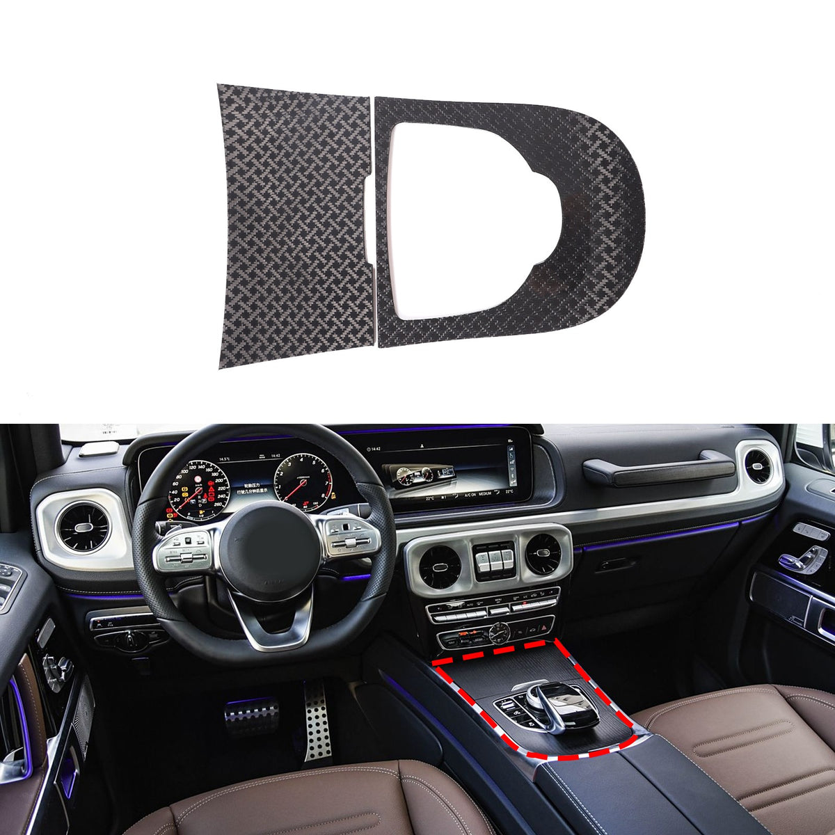 Rolls-Royce Real Carbon Fiber Center Panel Trim For Benz G-Class W464 2019-24 1