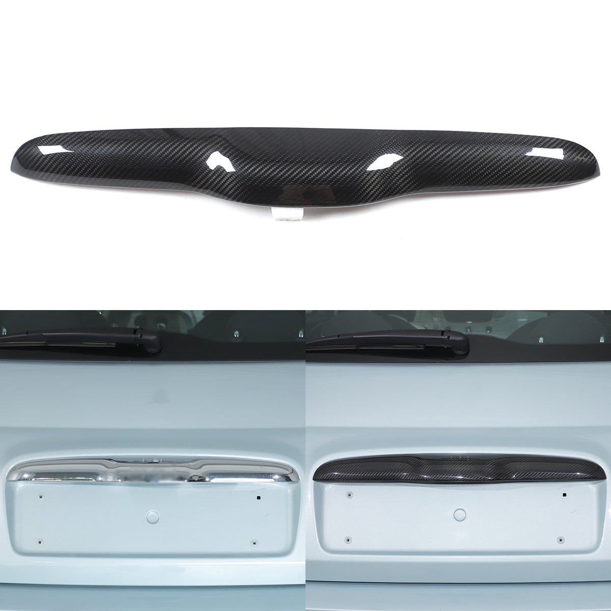 Real Carbon Fiber Tailgate Trim For Fiat 500 312 2010+ 17
