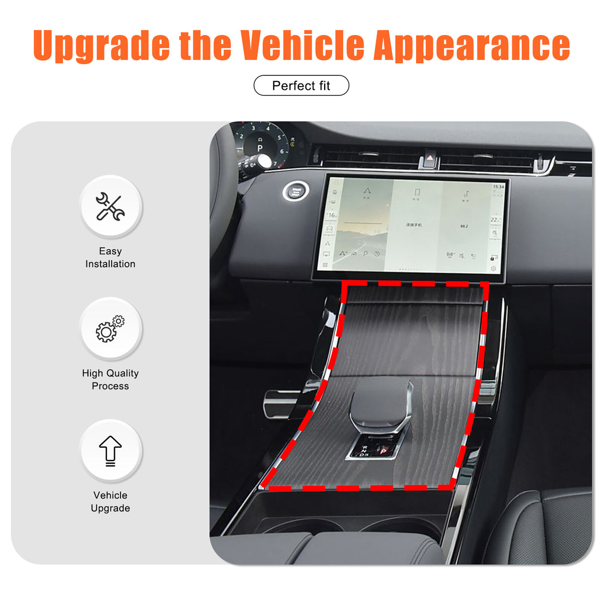 Carbon Gear Shift Panel Trim for LR Range Rover Velar L560/Evoque L551 24+ US 20