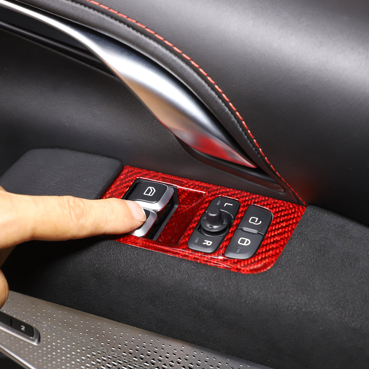 Red Real Carbon Fiber Interior Exterior Conosle Trim Cover For Lotus EMIRA 21-25 23