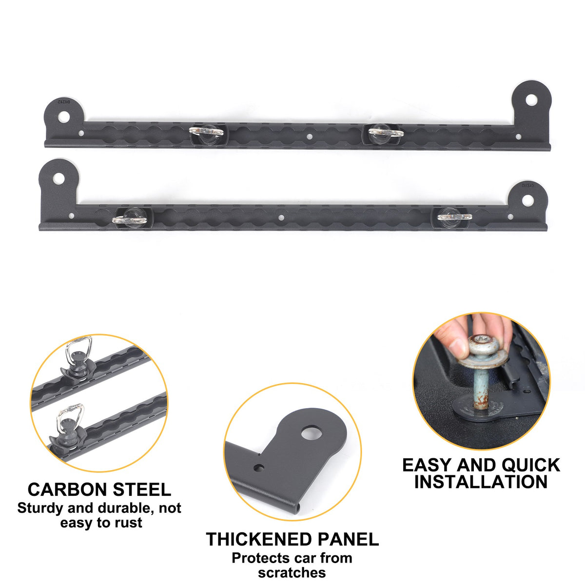 Carbon Steel Bed Side Extension Slot Trim For Toyota Tacoma 2016-2022 23