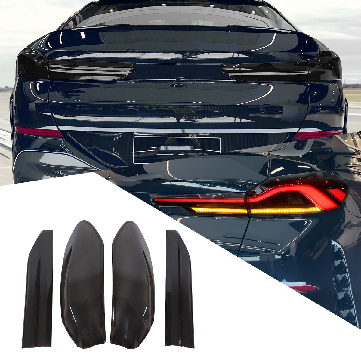 Smoked Rear Tail Light Guard Decor Cover Trim Bezels For BMW X6 G06 2020-2026 US 21