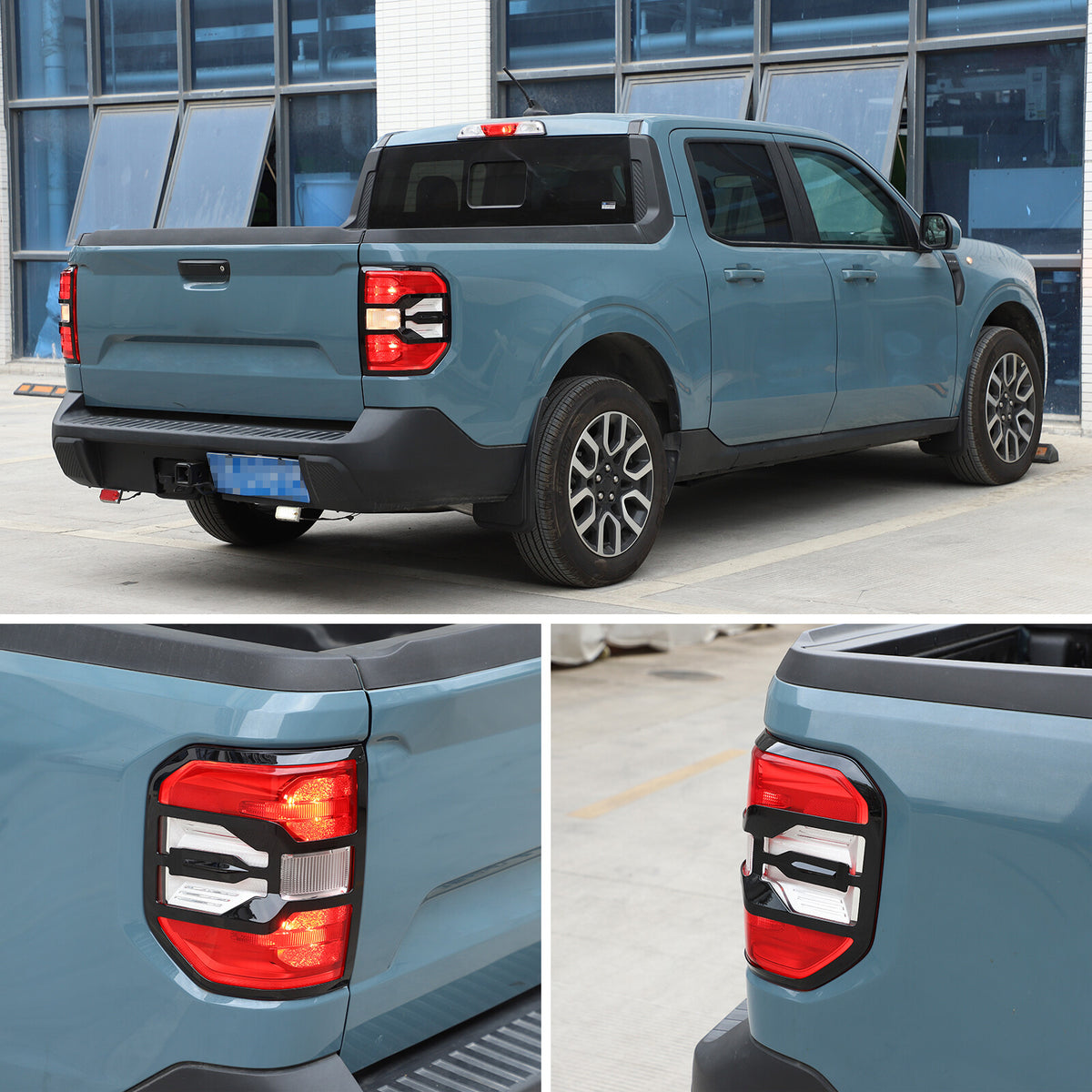 Glossy Black Rear Taillight Trim Cover Bezel For FORD Maverick 2022-2023 US 2