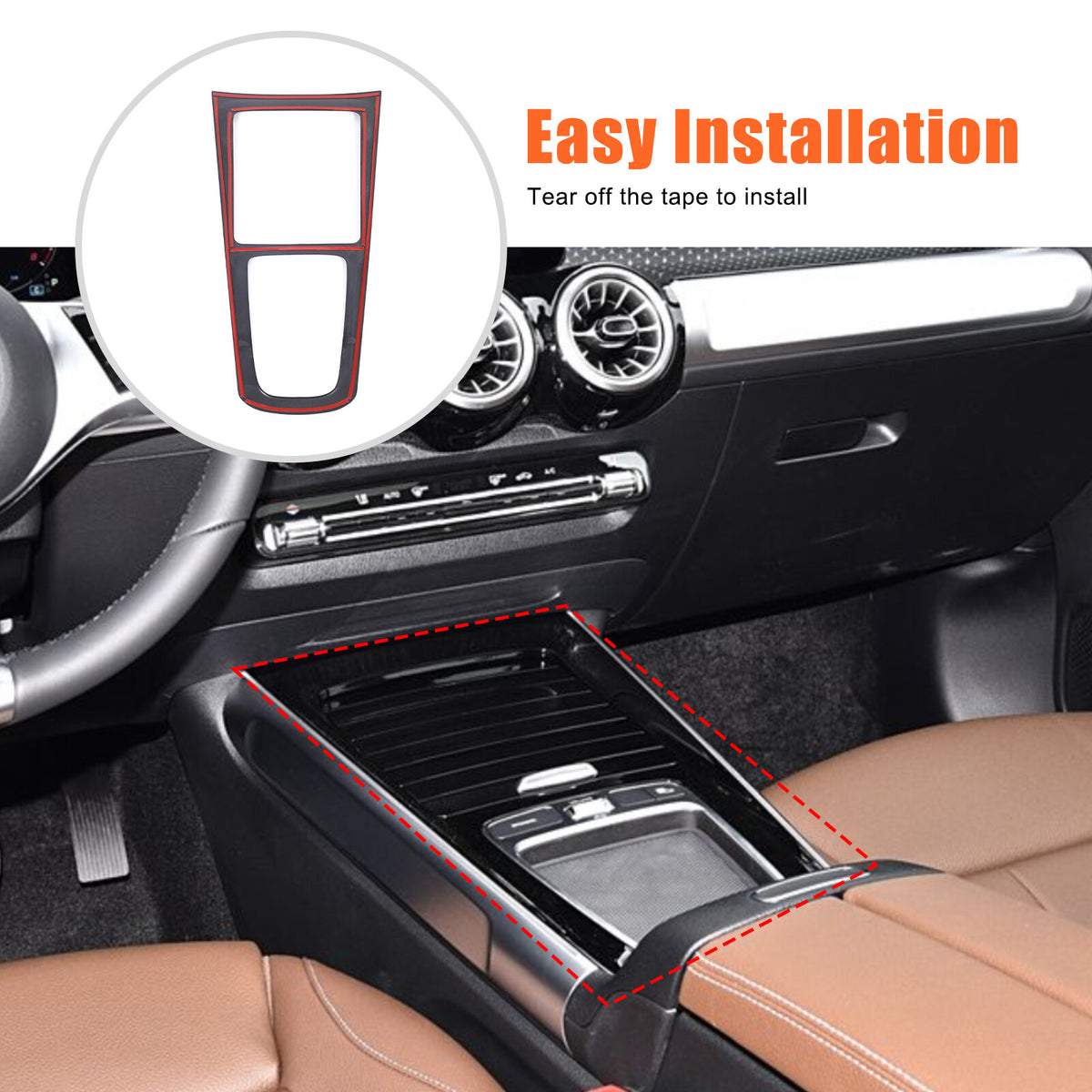 Oak Wood Grain Center Console Panel Trim For Benz B-Class W247 GLB X247 2024-25 23