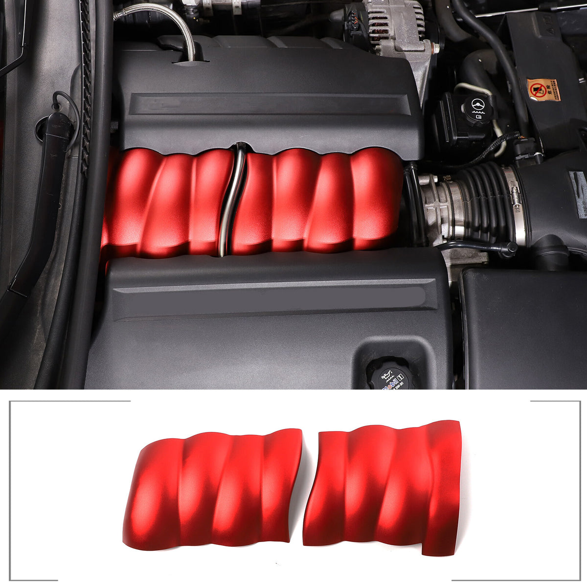 Red Aluminum Alloy Intake Manifold Cover Engine Part For Corvette C6 2005-2013 3
