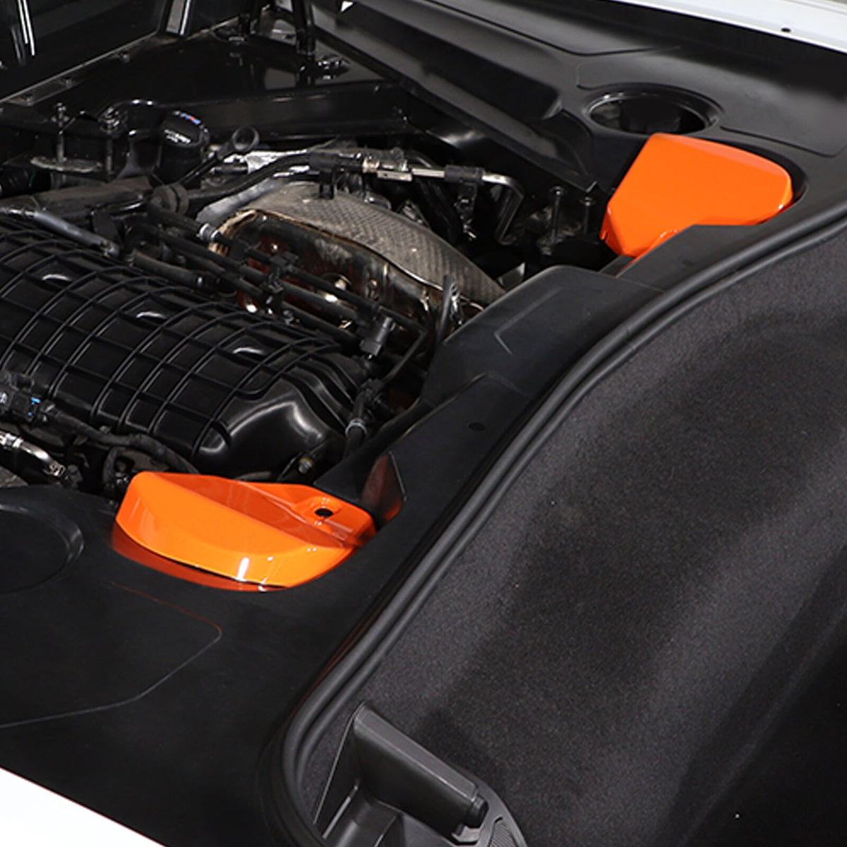 Orange Rear Shock Tower Protective Cover Trim For Corvette C8 Coupe 20-26 9