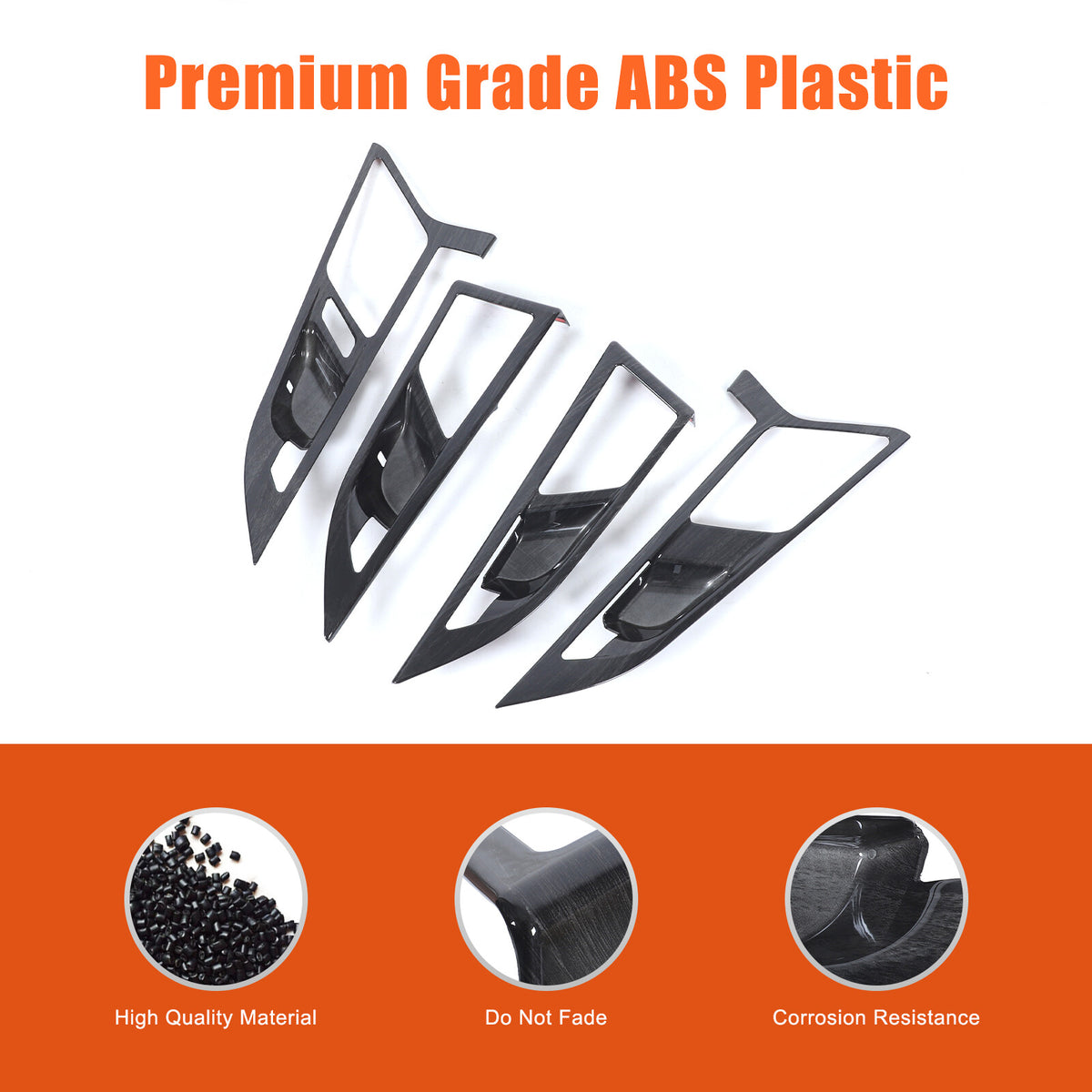 Black Grain Interior Door Handle Cover Trim For BMW X1 U11 /X2 U12 2023+ 14