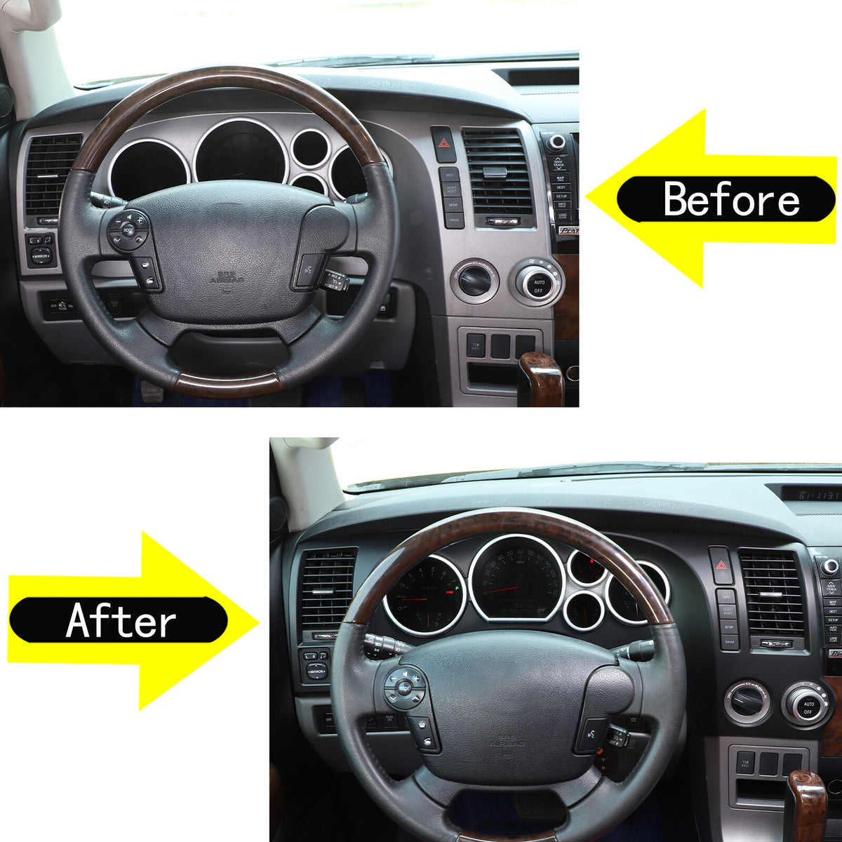Matte Black Dashboard Speedometer Panel Cover Trim For Toyot Tundra 2007-2013 US 5