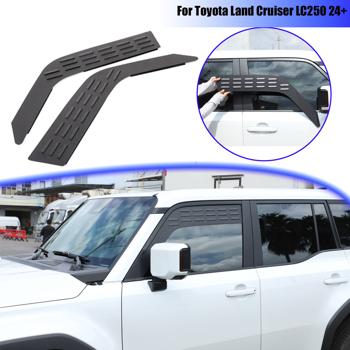 Front Door Window Louver Air Vent Panel Trim For Toyota Land Cruiser LC250 24+ 1
