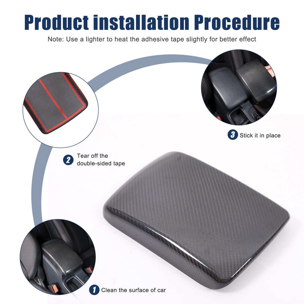 Real Carbon Fiber Center Armrest Storage Box Cover Trim For Subaru WRX VB 22-24 18