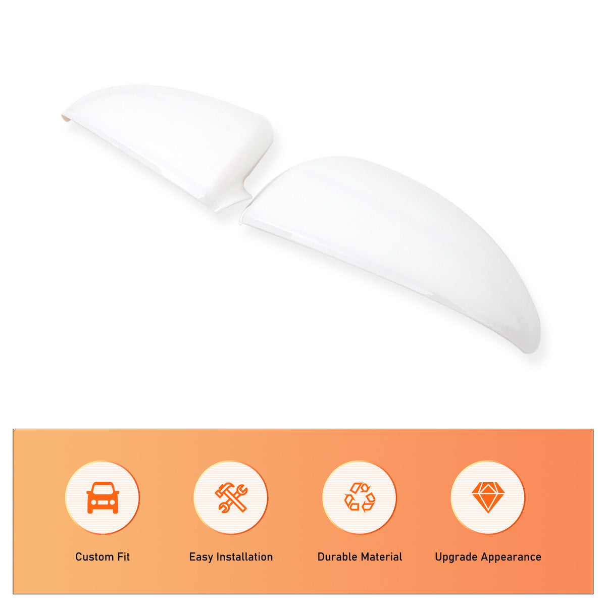 White ABS Exterior Rearview Mirror Cover For Mercedes Benz Smart 2009-2015 5