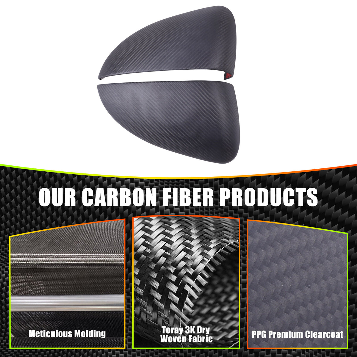 Matte Real Carbon fiber Side Rear Mirror Cover Caps Trim For Lotus EMIRA 2021-25 22