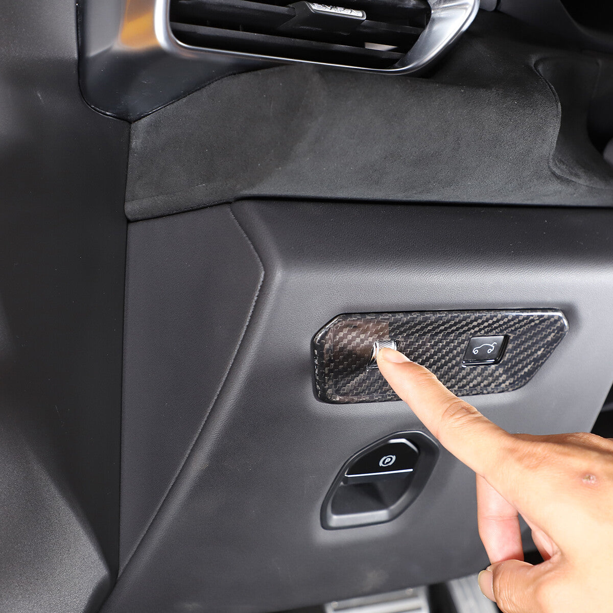 Real Carbon fiber Door Tailgate Switch Button Cover Trim For Lotus EMIRA 2021-25 13