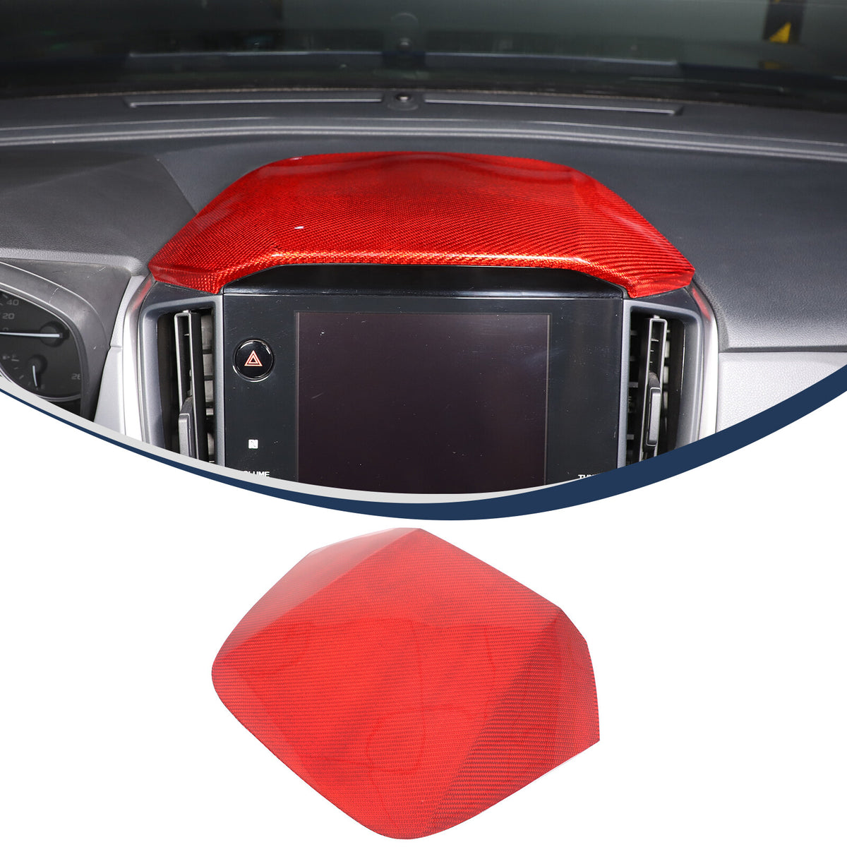 Red Real Carbon Fiber Center Navigation Screen Trim For Subaru Crosstrek GU 24+ 12