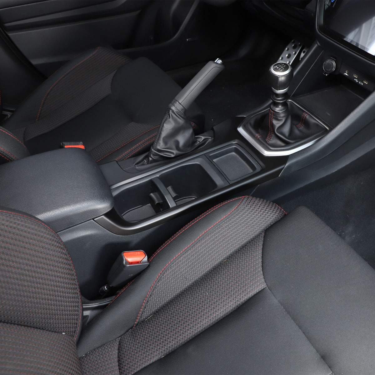 Matte Black Center Console Gear Shift Cup Holder Trim for Subaru WRX VB MT 22-24 10